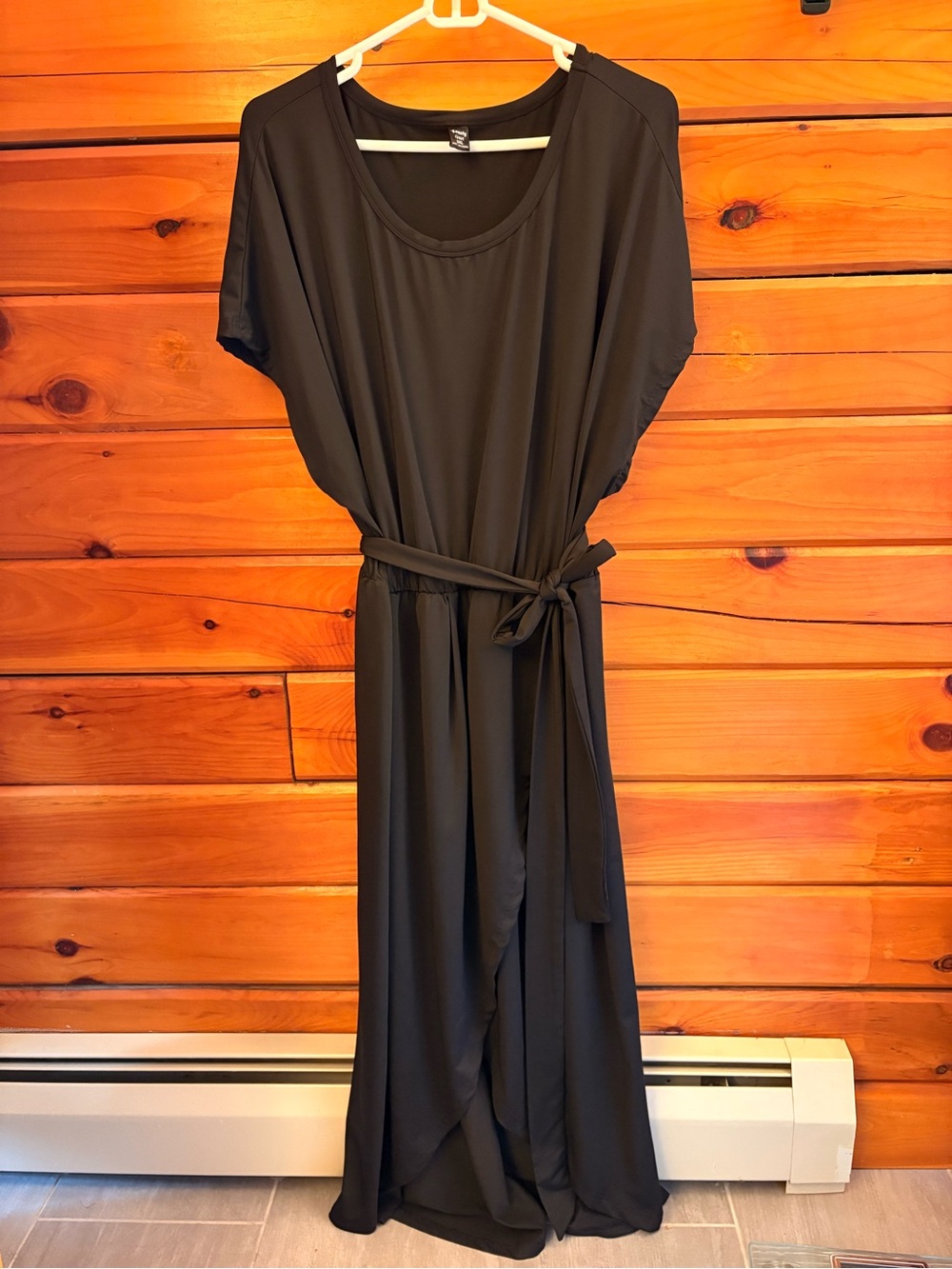 Black Belted Midi Dress - Women